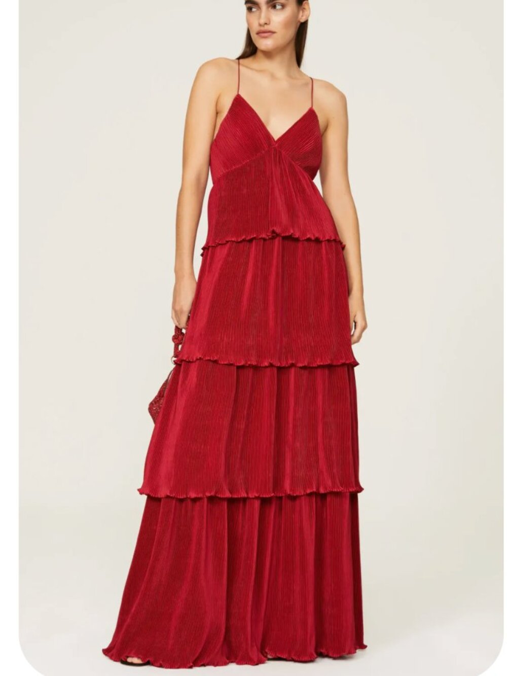 Ieena for Mac Duggal Red Layered Gown size 0 EUC